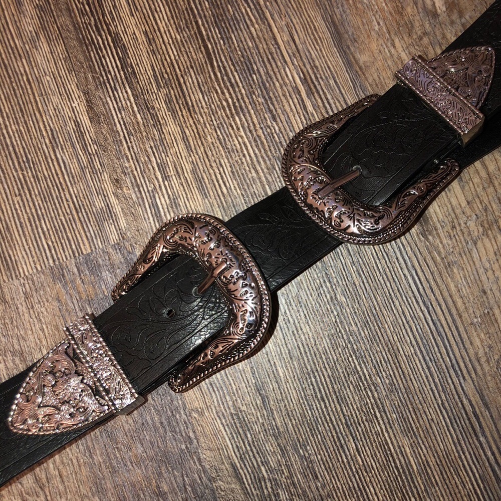 Double buckle western belt✨